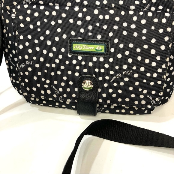Lily Bloom Black & Cream Dot Crossbody Bag. New, Never Used. Cute Lime Interior. - Picture 13 of 14